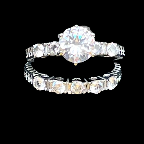 💎ONE LEFT sz 8💎Engagement Ring 3.35 TCW Middle Stone & Matching Wedding Band - Picture 10 of 10